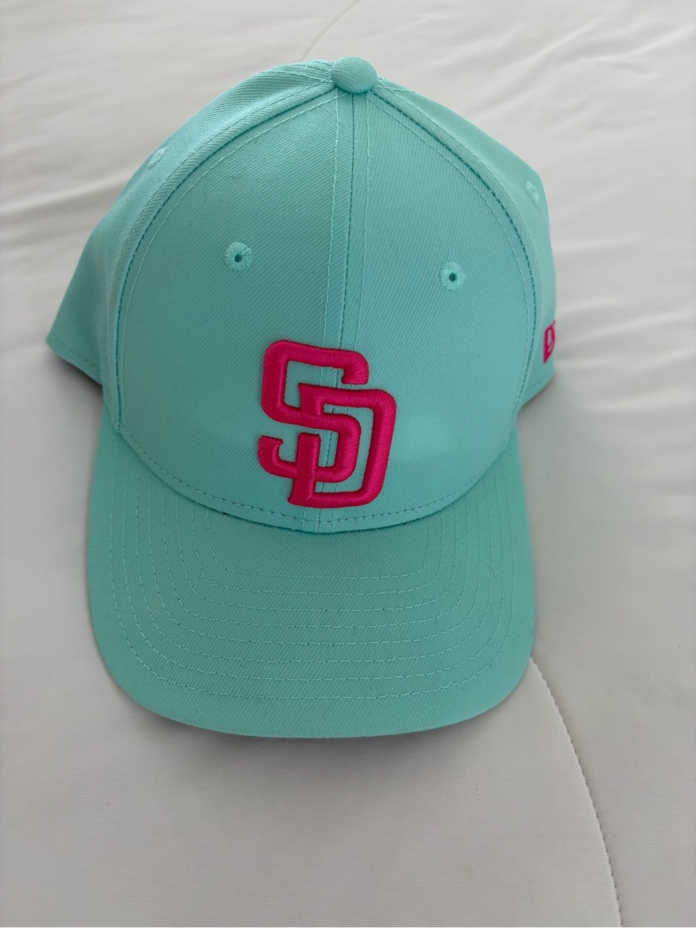 Turquoise Baseball Cap with Pink SD Logo